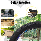 VANKEL Mountainbike 24 Zoll Jungen Mädchen Kinderrad 6 Gang Schaltung Kettenschaltung, B-Ware