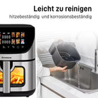 SINAOPUS Heißluftfritteuse XXL Airfryer 8,5L mit LED-Farbdisplay & Sichtfenster, B-Ware