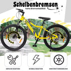 VANKEL Mountainbike 24 Zoll Jungen Mädchen Kinderrad 6 Gang Schaltung Kettenschaltung, B-Ware