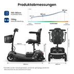 Sweetrich Elektromobil S2 schneller Aufbau,15 km Reichweite seniorenmobil (Farbe-schwarz)- B-Ware