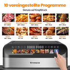 SINAOPUS Heißluftfritteuse 10 L Doppelkammer Airfryer Doppelbehälter-Modus mit unabhängiger Steuerung, B-Ware