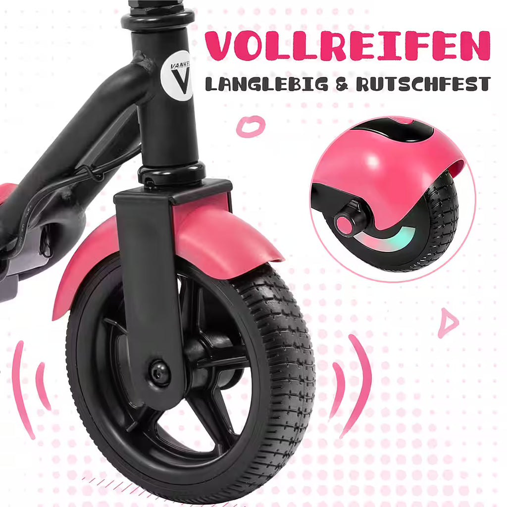 VANKEL Elektro-Kinderroller Cityroller, E Scooter für Kinder, 6-12 Jahre, Bluetooth+Bunte Lichter, B-Ware