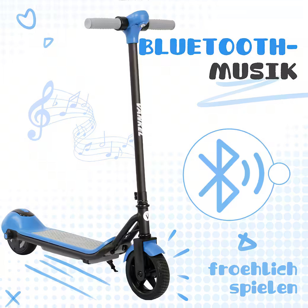 VANKEL Elektro-Kinderroller Cityroller, E Scooter für Kinder, 6-12 Jahre, Bluetooth+Bunte Lichter, B-Ware