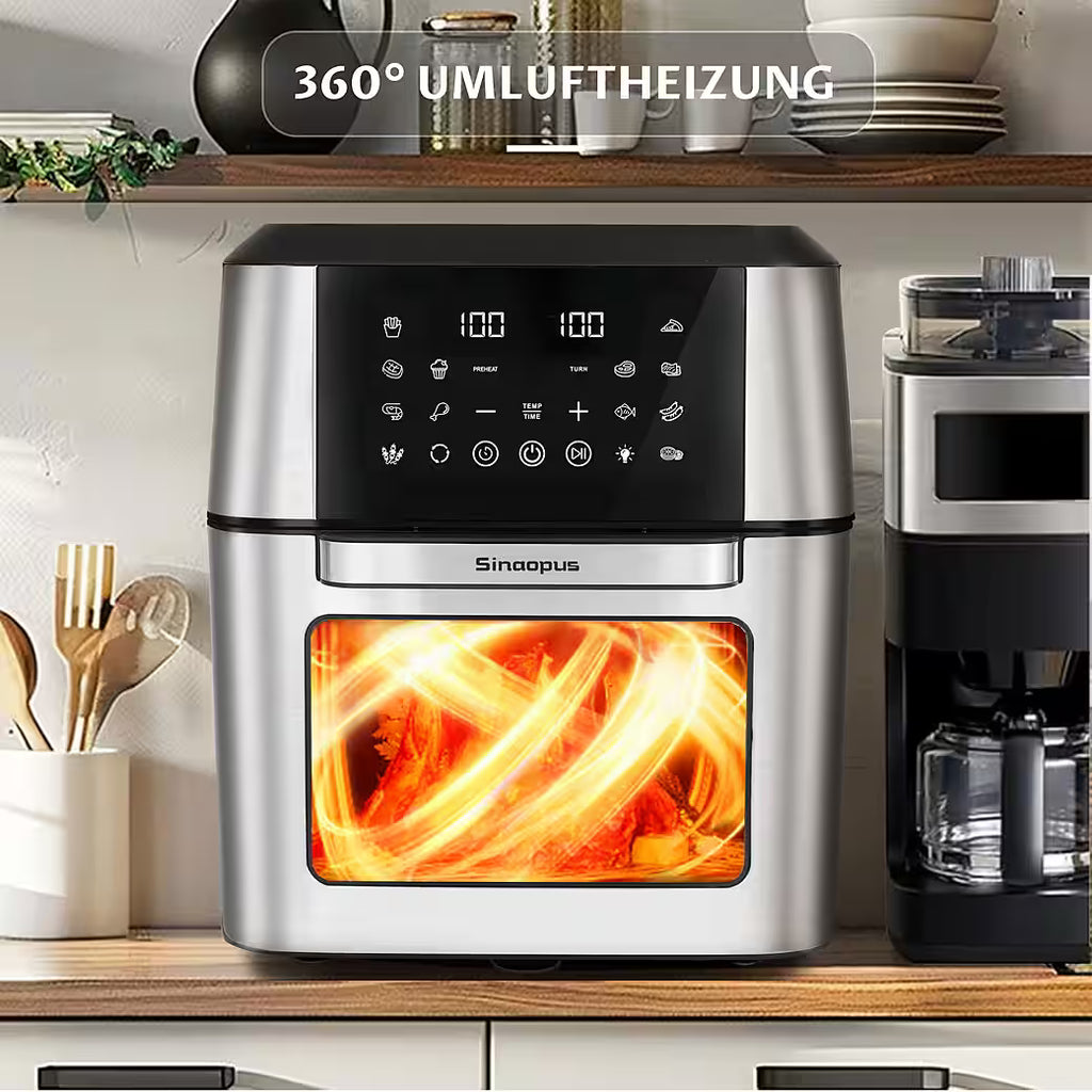 SINAOPUS Heißluftfritteuse 12L Air fryer XXL mit 12 Kochprogramme für Familien, B-Ware