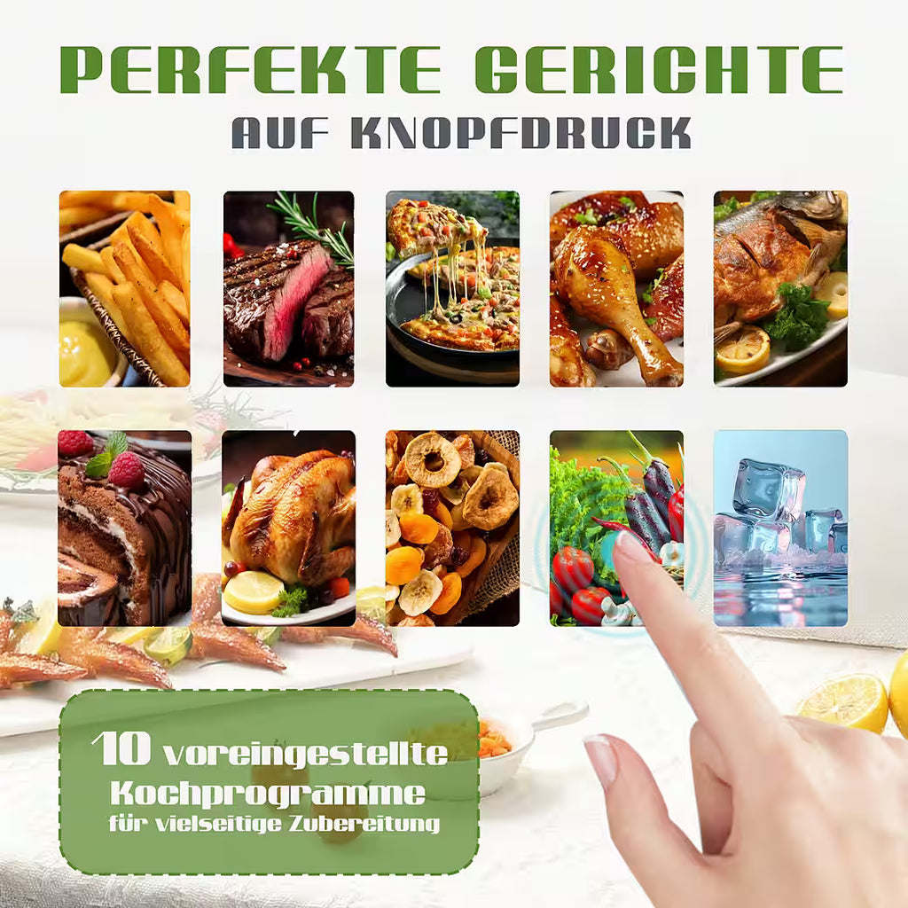 SINAOPUS Heißluftfritteuse 9L Heissluftfritteuse, XXL Airfryer mit Doppelkammer, duale Zonen, B-Ware