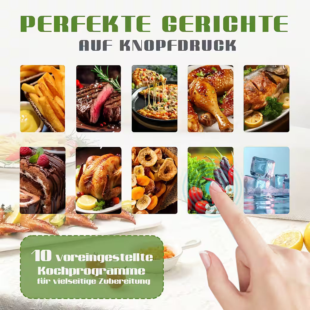 SINAOPUS Heißluftfritteuse 9L Heissluftfritteuse, XXL Airfryer mit Doppelkammer, duale Zonen, B-Ware