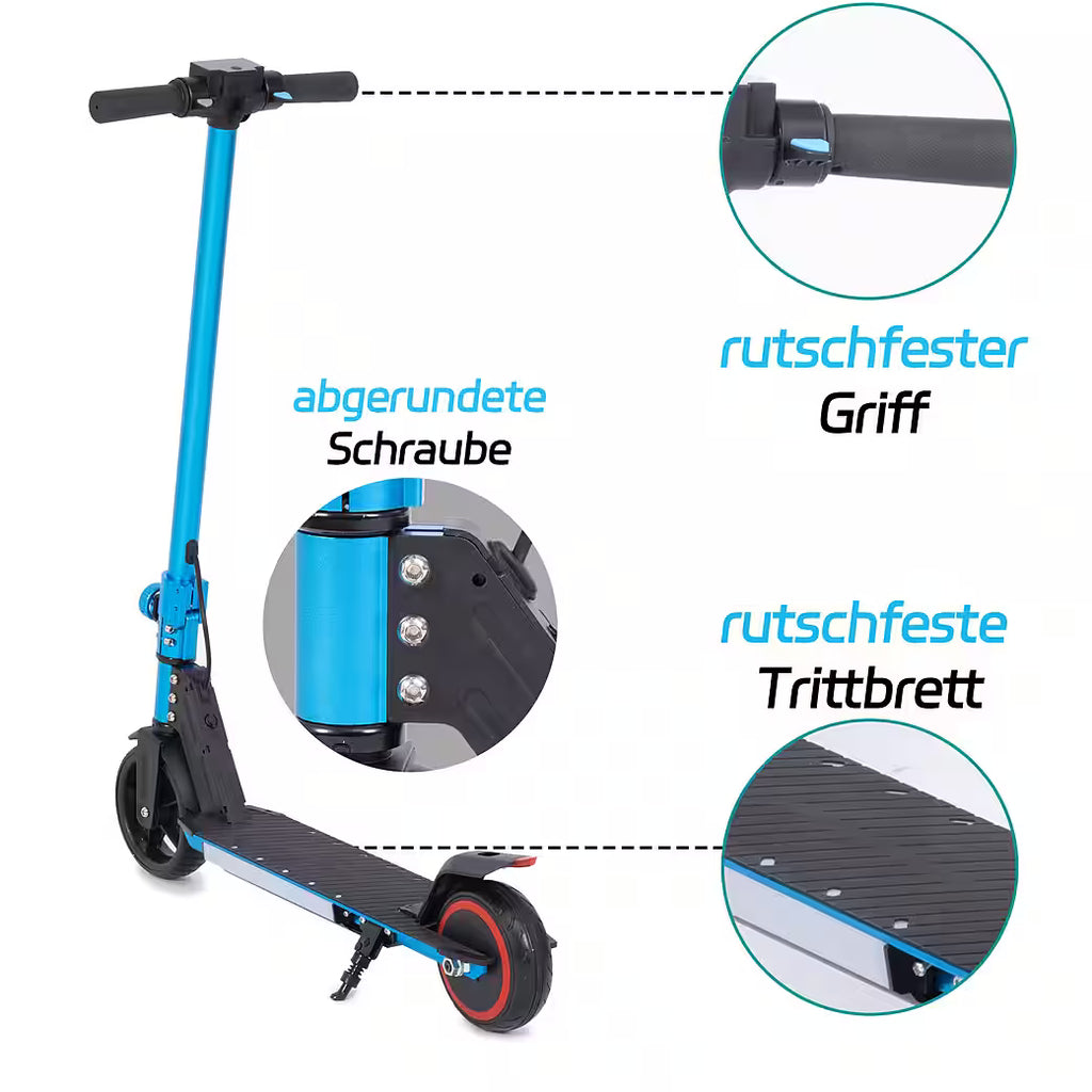 VANKEL Cityroller 6,5'' Kinder E Scooter ab 6 Jahren, 60Wh, max. 8km, faltbar, B-Ware