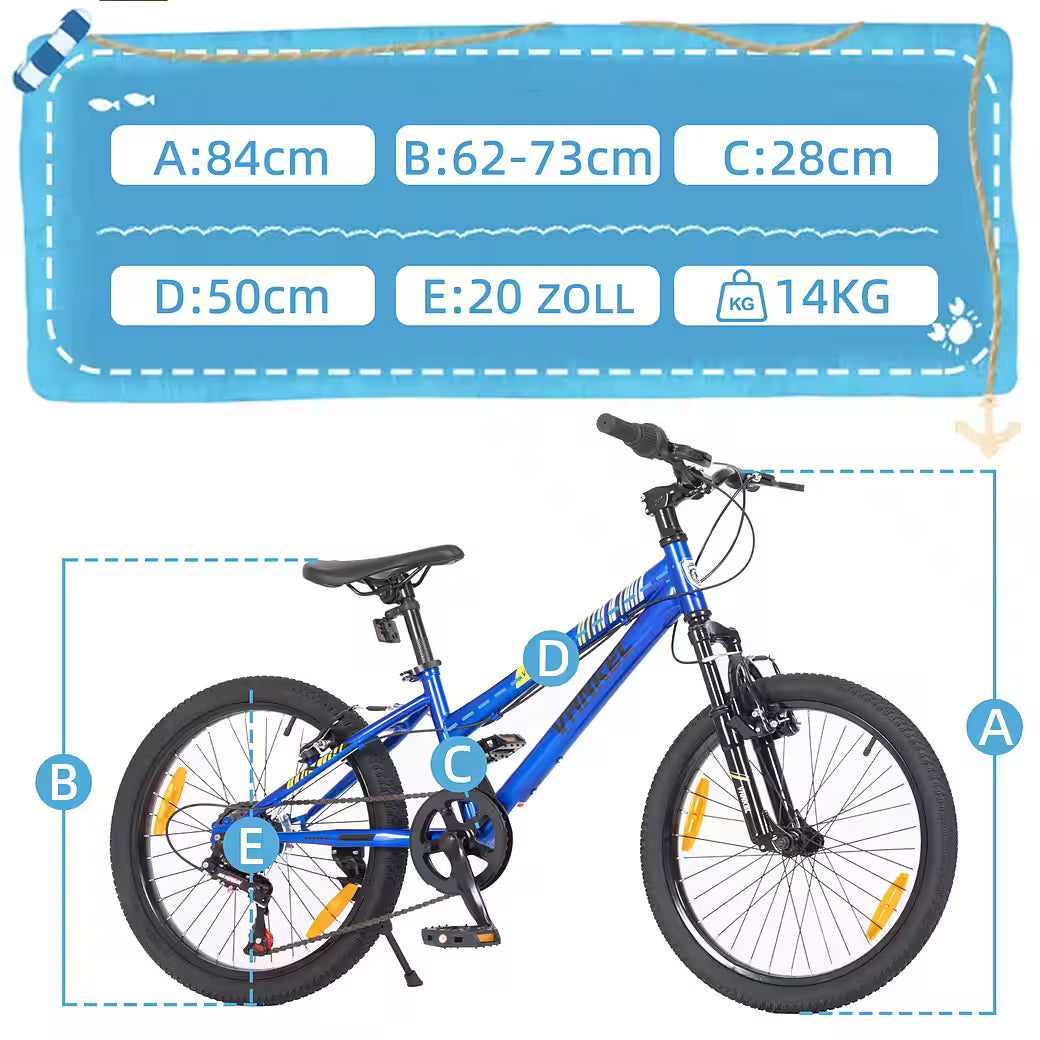VANKEL Mountainbike 24 Zoll Jungen Mädchen Kinderrad 6 Gang Schaltung Kettenschaltung, B-Ware Zweitbild
