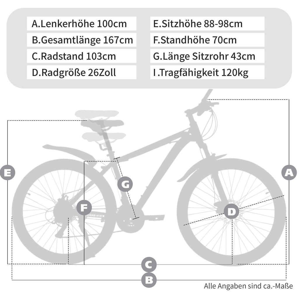 Lauxjack 26 & 28 zoll Mountainbike schwarz - B-Ware