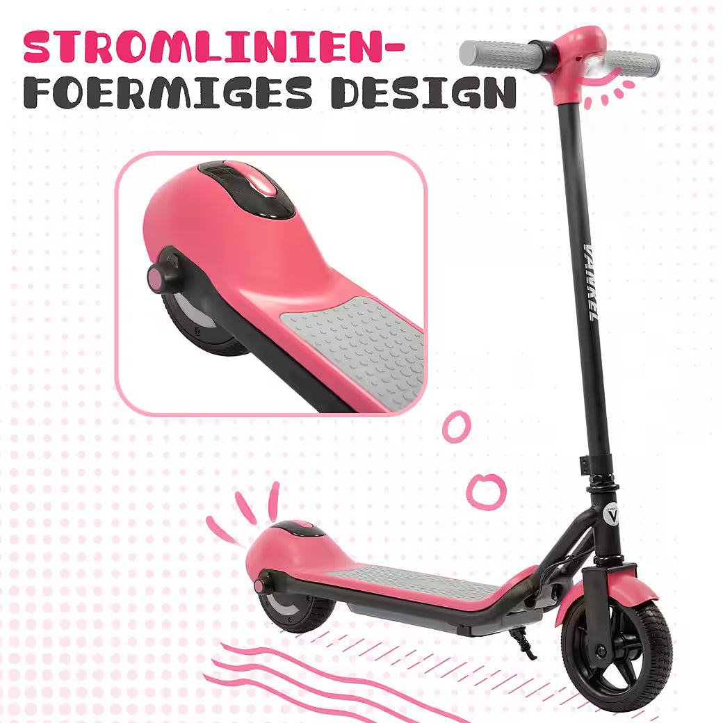 VANKEL Elektro-Kinderroller Cityroller, E Scooter für Kinder, 6-12 Jahre, Bluetooth+Bunte Lichter, B-Ware