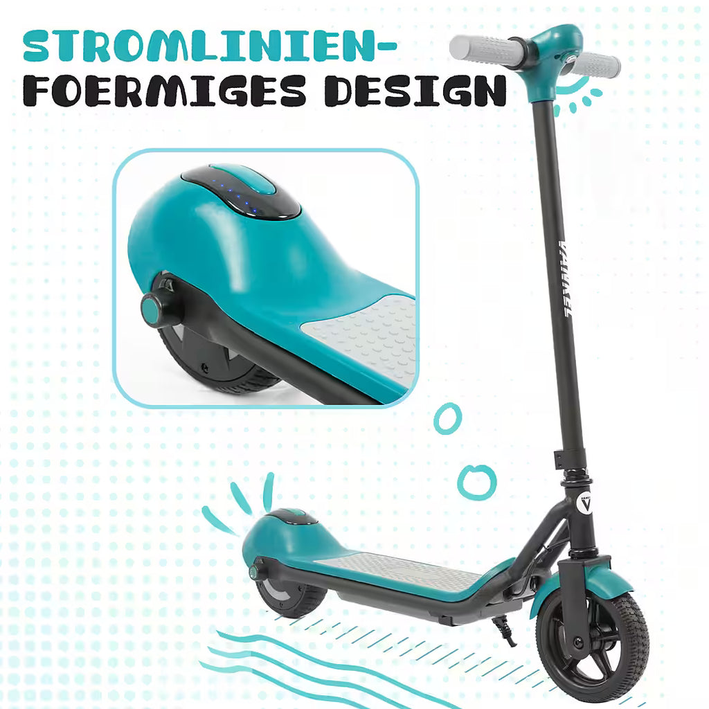 VANKEL Elektro-Kinderroller Cityroller, E Scooter für Kinder, 6-12 Jahre, Bluetooth+Bunte Lichter, B-Ware