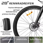 VANKEL Mountainbike 28 zoll Citybike, für Damen Herren, 700C Rennradreifen, Shimano, B-Ware
