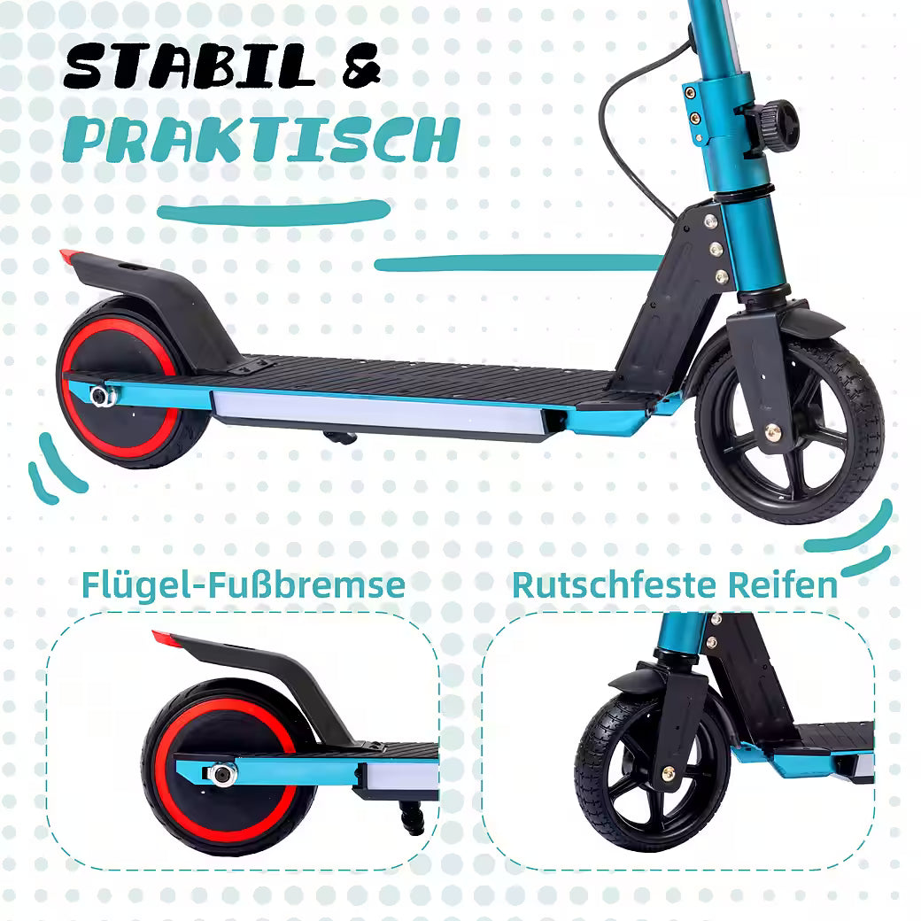 VANKEL Cityroller 6,5'' Kinder E Scooter ab 6 Jahren, 60Wh, max. 8km, faltbar, B-Ware
