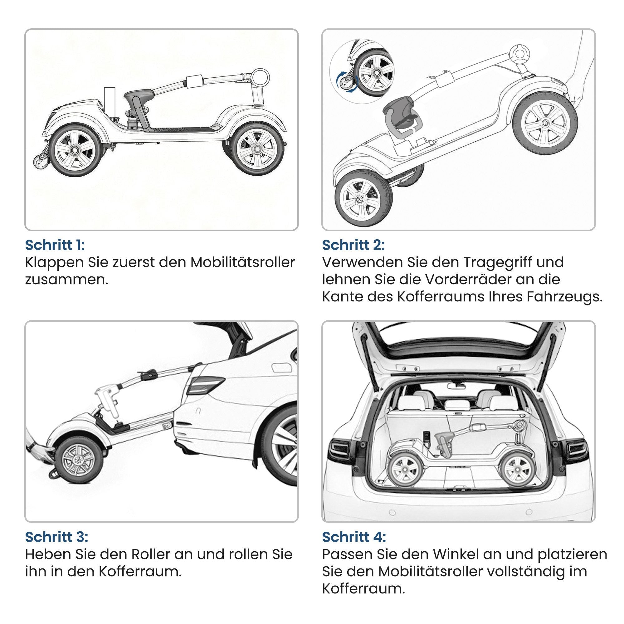 Sweetrich Elektromobil S2 schneller Aufbau,15 km Reichweite seniorenmobil (Farbe-schwarz)- B-Ware
