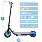 VANKEL Elektro-Kinderroller Cityroller, E Scooter für Kinder, 6-12 Jahre, Bluetooth+Bunte Lichter, B-Ware