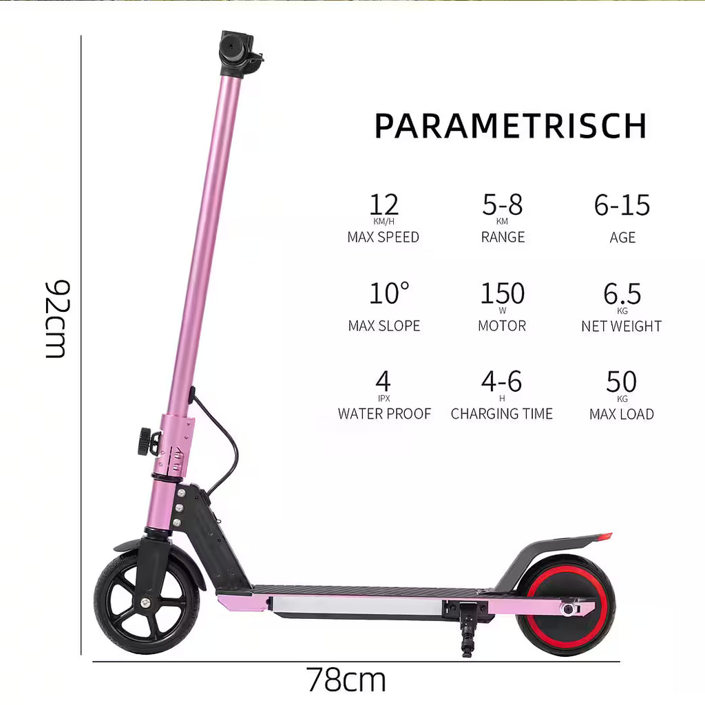 VANKEL Cityroller 6,5'' Kinder E Scooter ab 6 Jahren, 60Wh, max. 8km, faltbar, B-Ware
