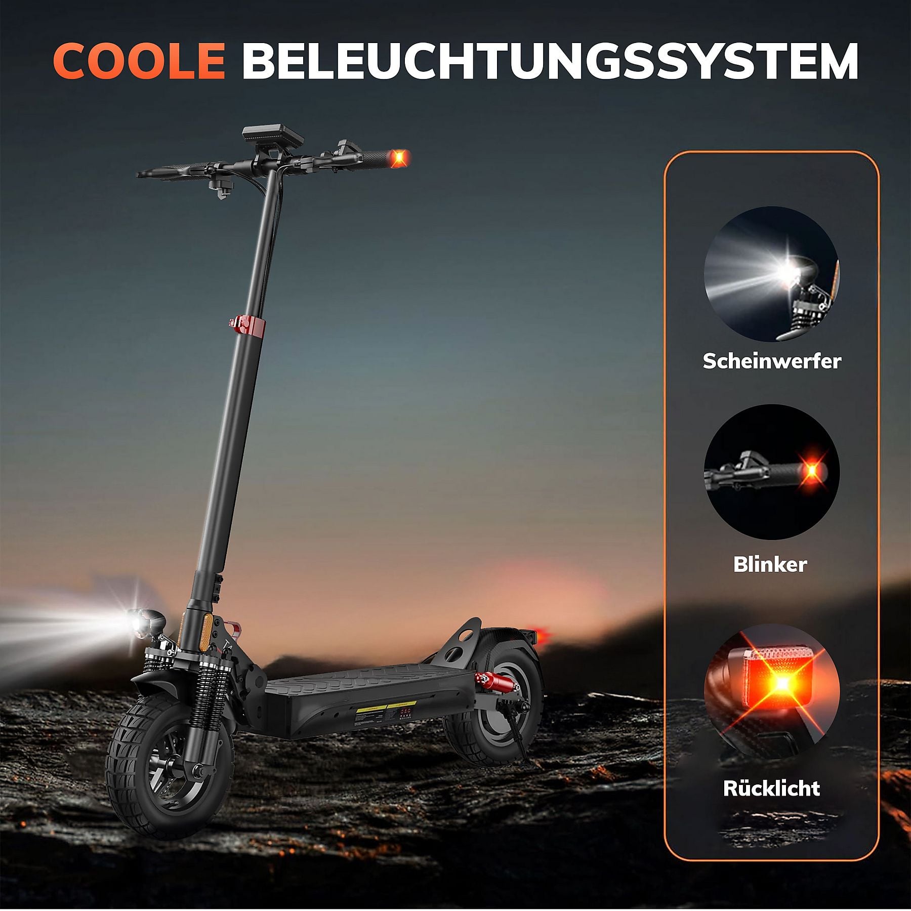 LEAWIN T4 Elektroroller E-Roller (10 Zoll, Schwarz)- B-Ware