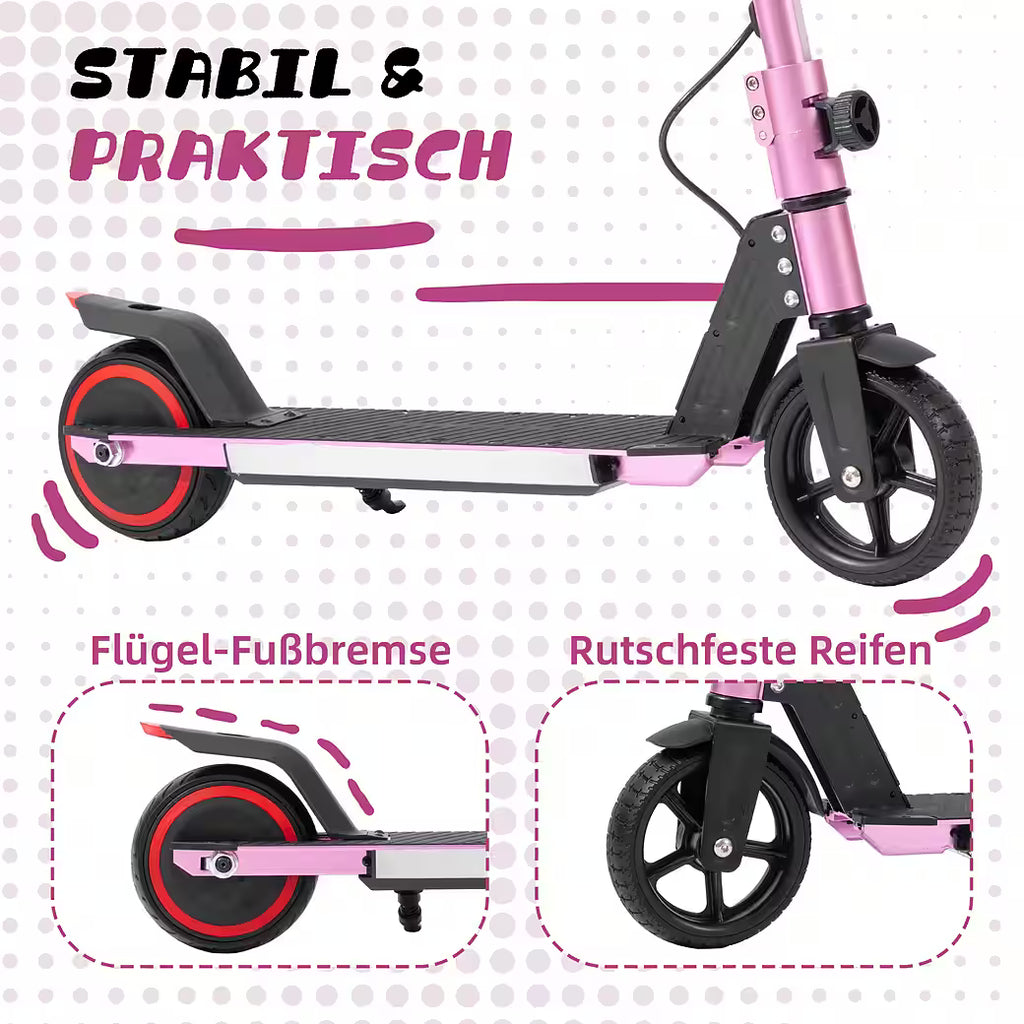 VANKEL Cityroller 6,5'' Kinder E Scooter ab 6 Jahren, 60Wh, max. 8km, faltbar, B-Ware