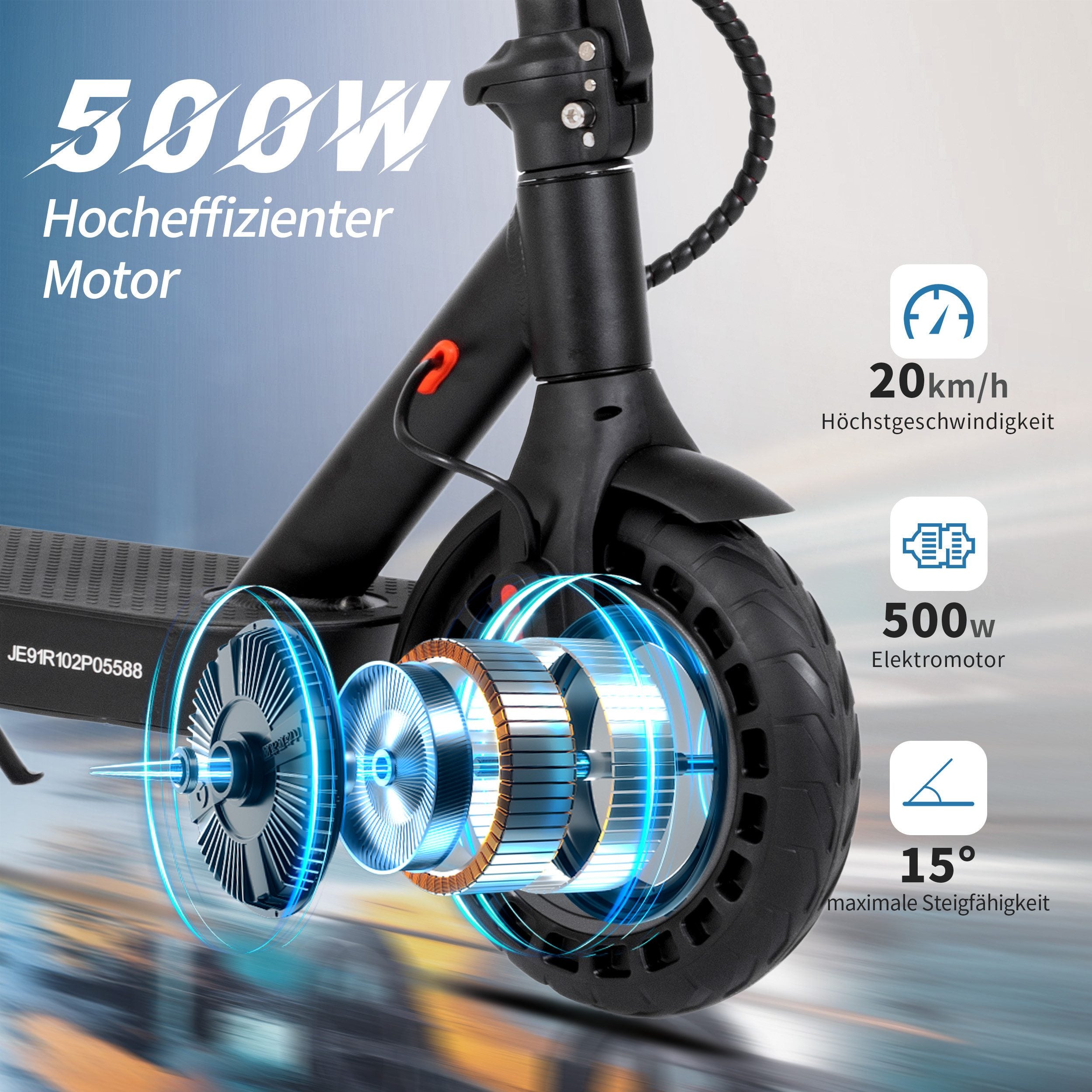 LEAWIN E9T Elektroroller E-Roller (10 Zoll, schwarz)- B-Ware Zweitbild