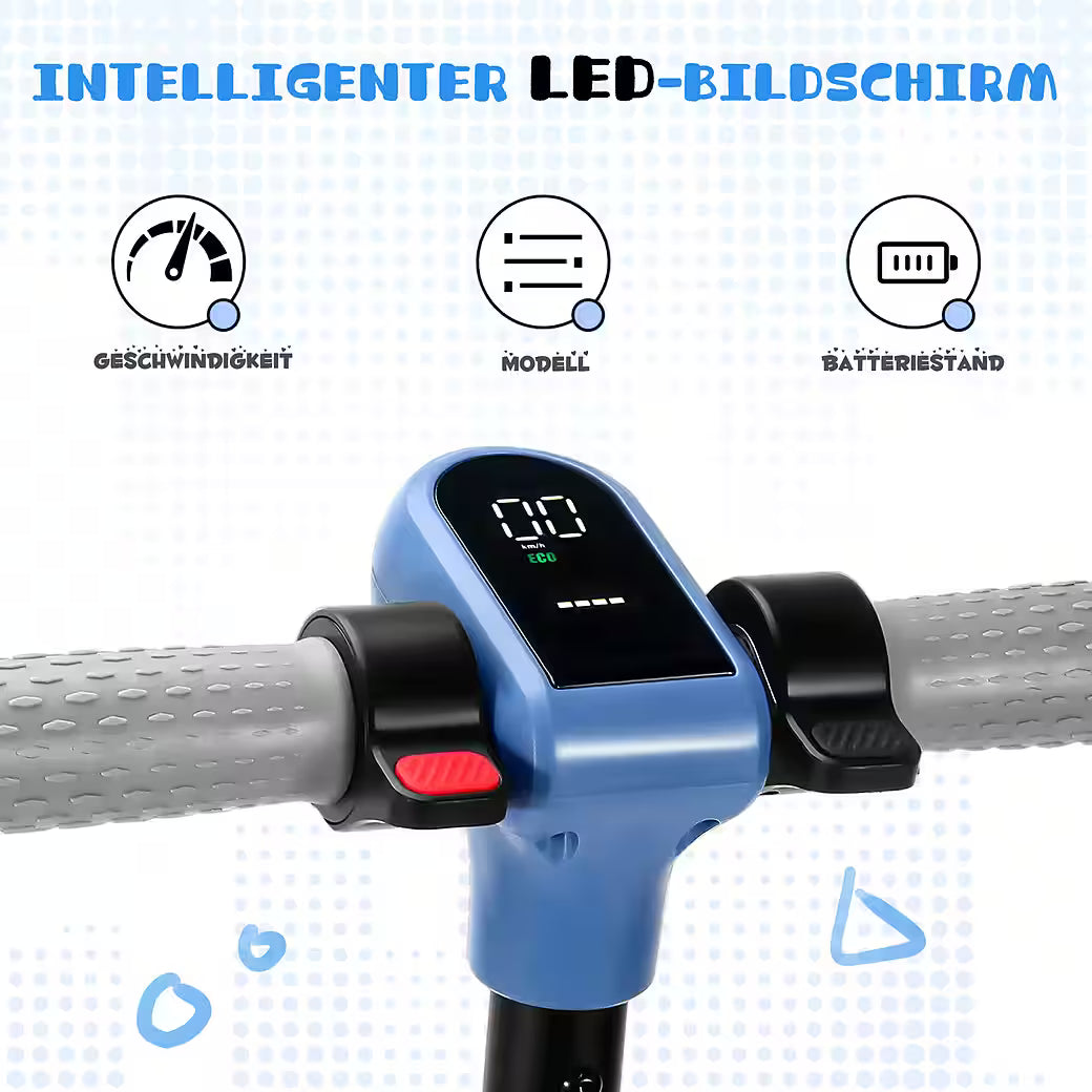 VANKEL Elektro-Kinderroller Cityroller, E Scooter für Kinder, 6-12 Jahre, Bluetooth+Bunte Lichter, B-Ware