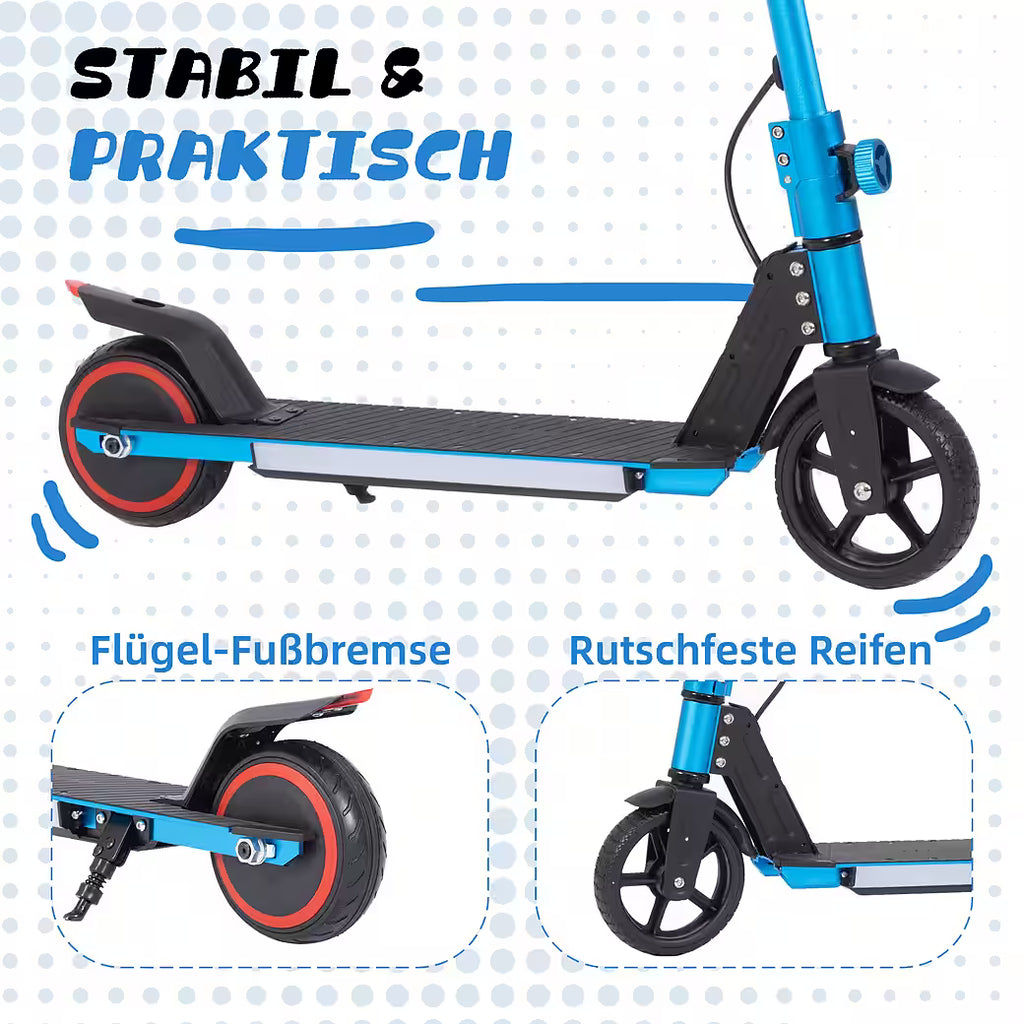 VANKEL Cityroller 6,5'' Kinder E Scooter ab 6 Jahren, 60Wh, max. 8km, faltbar, B-Ware