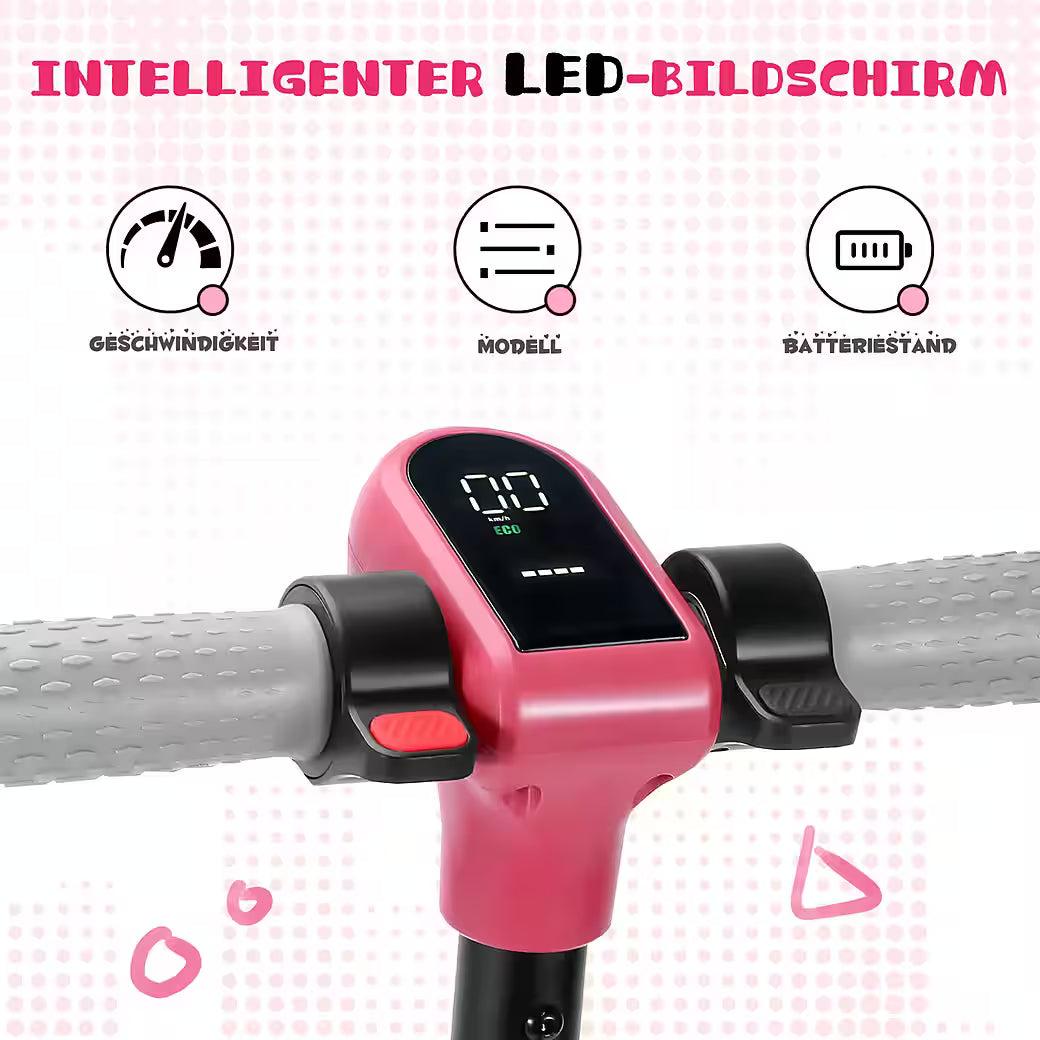 VANKEL Elektro-Kinderroller Cityroller, E Scooter für Kinder, 6-12 Jahre, Bluetooth+Bunte Lichter, B-Ware