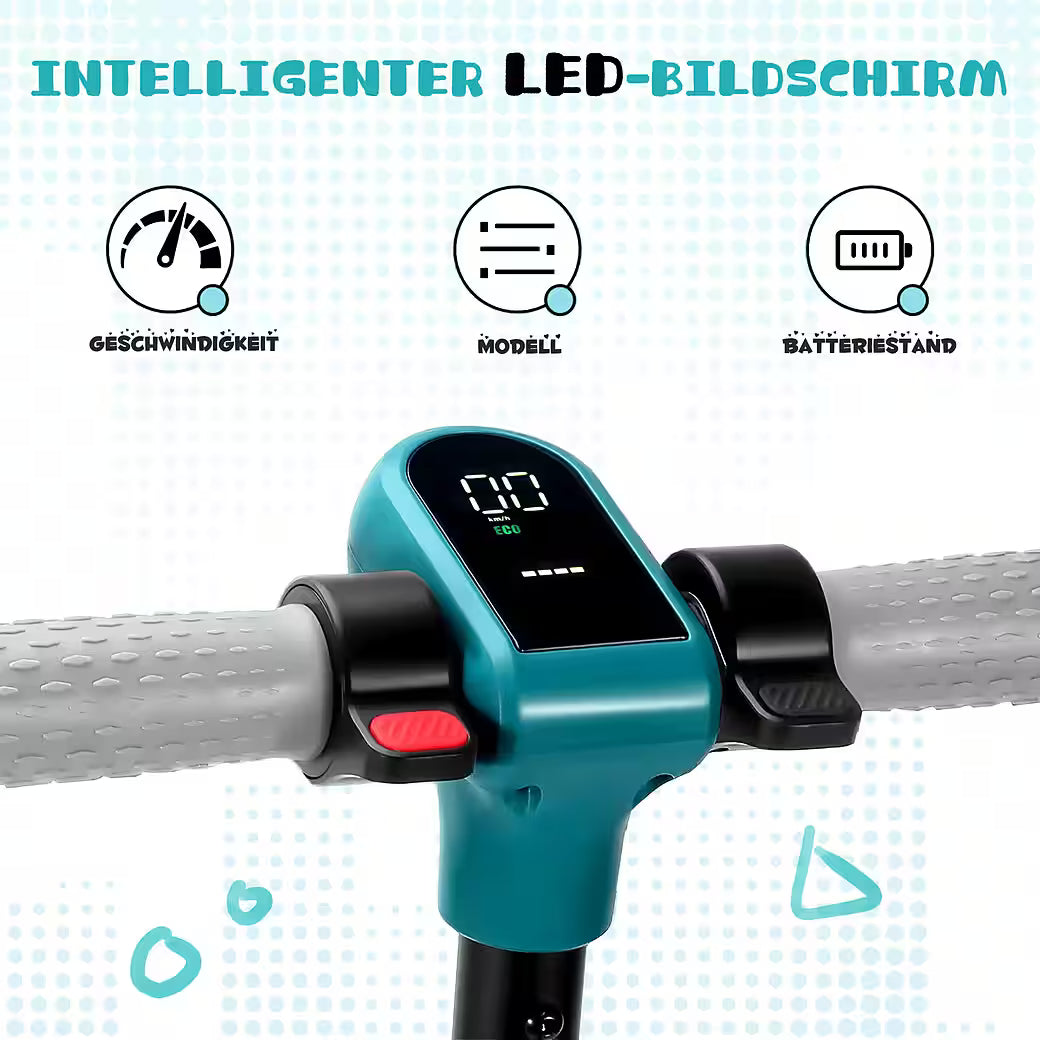 VANKEL Elektro-Kinderroller Cityroller, E Scooter für Kinder, 6-12 Jahre, Bluetooth+Bunte Lichter, B-Ware