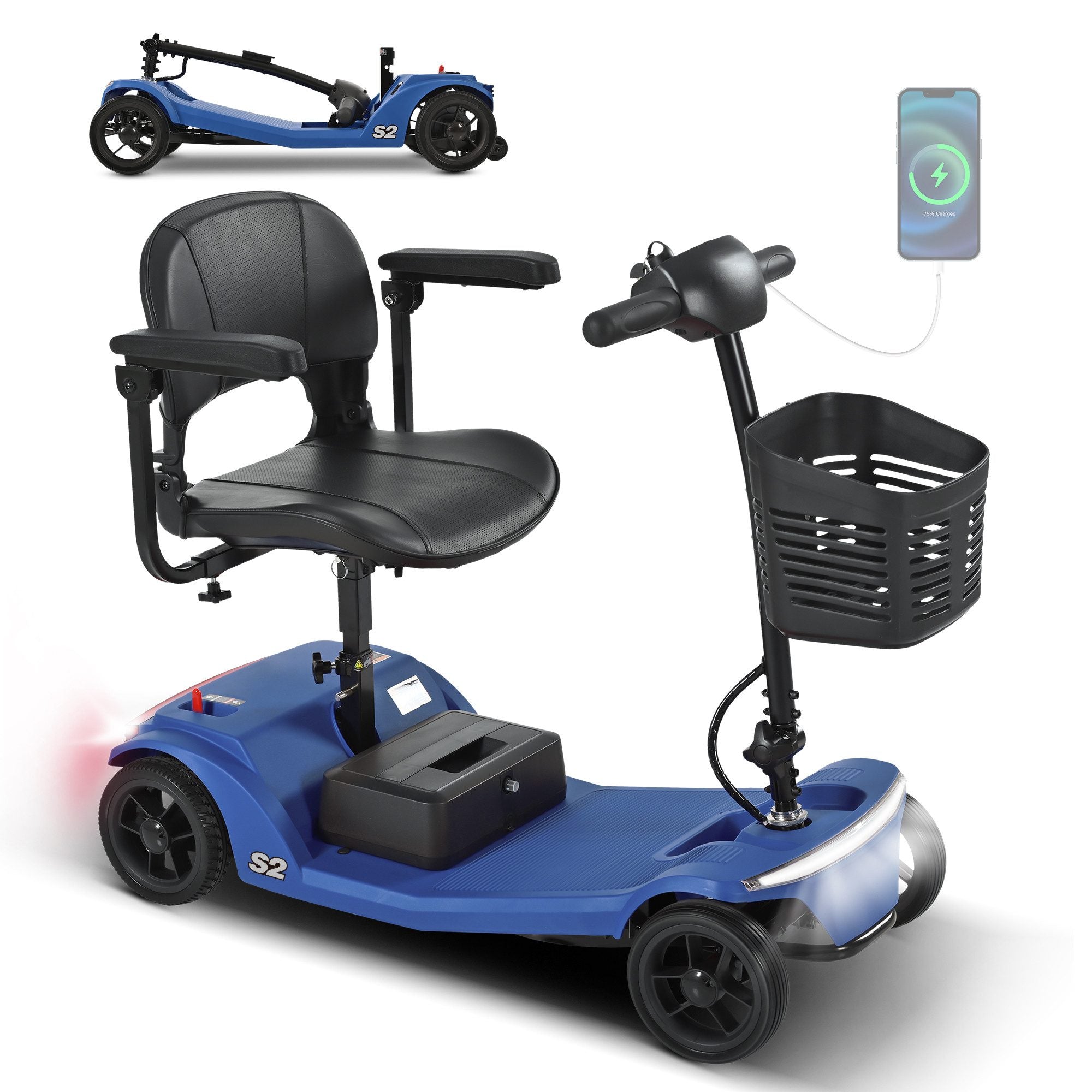 Sweetrich Elektromobil S2 schneller Aufbau seniorenmobil ,15 km Reichweite (Farbe-Blau)- B-Ware Hauptbild
