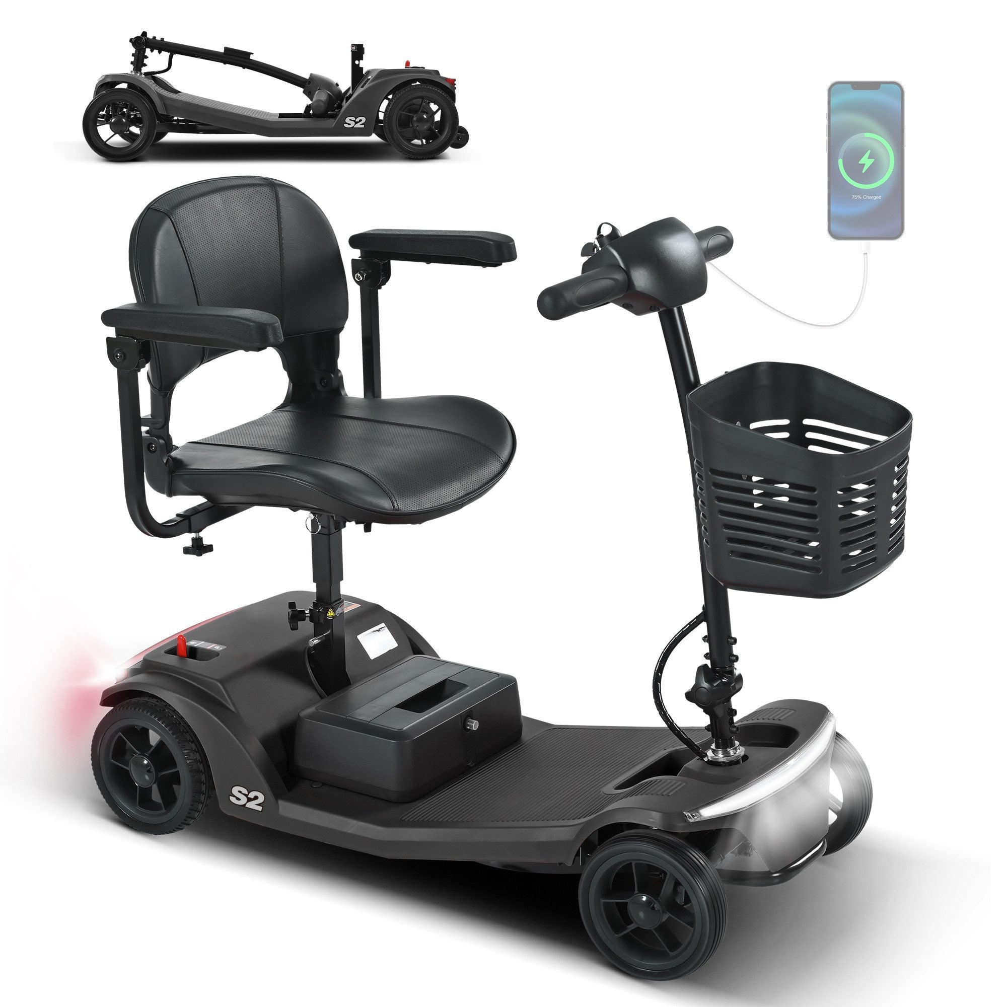 Sweetrich Elektromobil S2 schneller Aufbau,15 km Reichweite seniorenmobil (Farbe-schwarz)- B-Ware Hauptbild