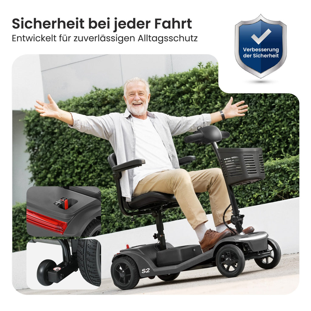 Sweetrich Elektromobil S2 schneller Aufbau,15 km Reichweite seniorenmobil (Farbe-schwarz)- B-Ware