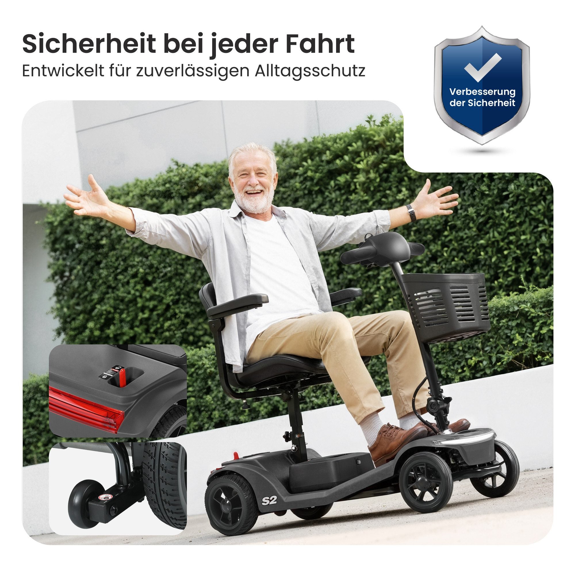 Sweetrich Elektromobil S2 schneller Aufbau,15 km Reichweite seniorenmobil (Farbe-schwarz)- B-Ware