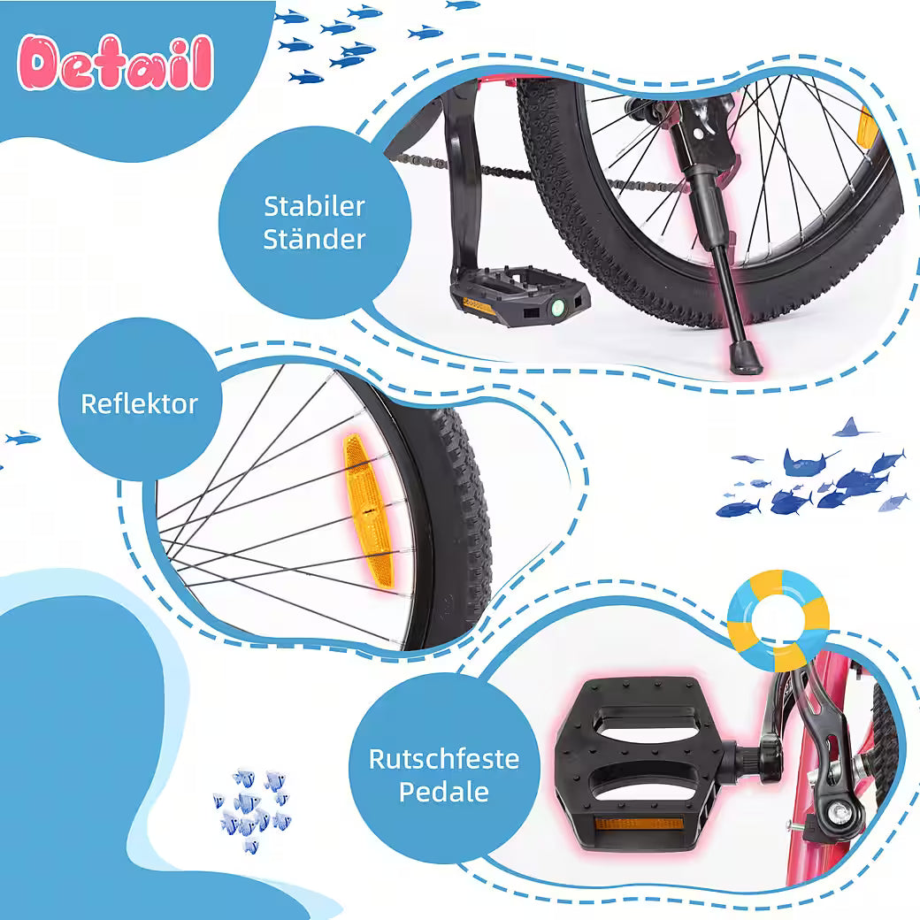 VANKEL Mountainbike 24 Zoll Jungen Mädchen Kinderrad 6 Gang Schaltung Kettenschaltung, B-Ware