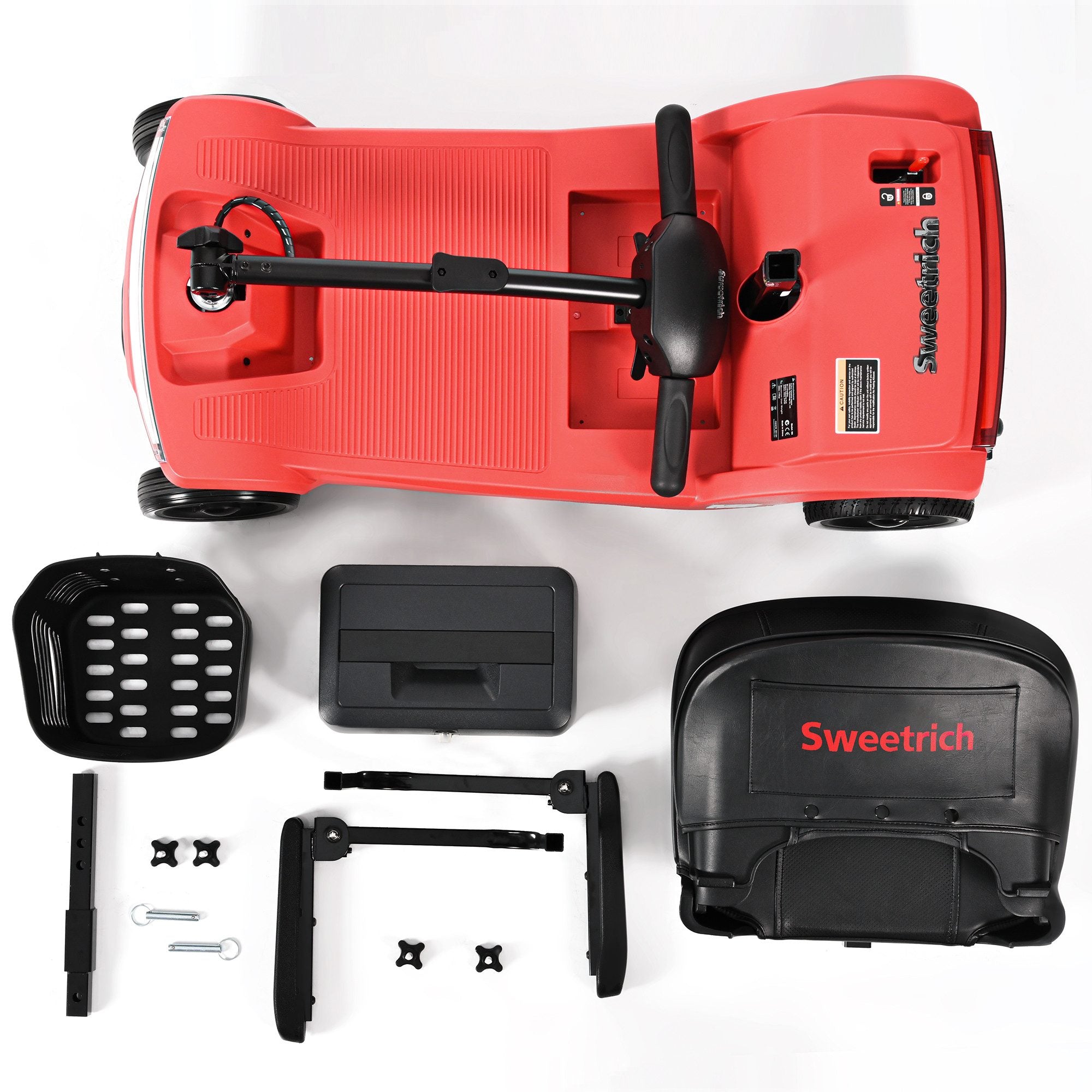 Sweetrich S2 Elektromobil – Elektromobil, 15 km Reichweite,Faltbar – 136 kg Tragkraft – Für Senioren – Rot
