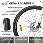 VANKEL Mountainbike 28 zoll Citybike, für Damen Herren, 700C Rennradreifen, Shimano, B-Ware