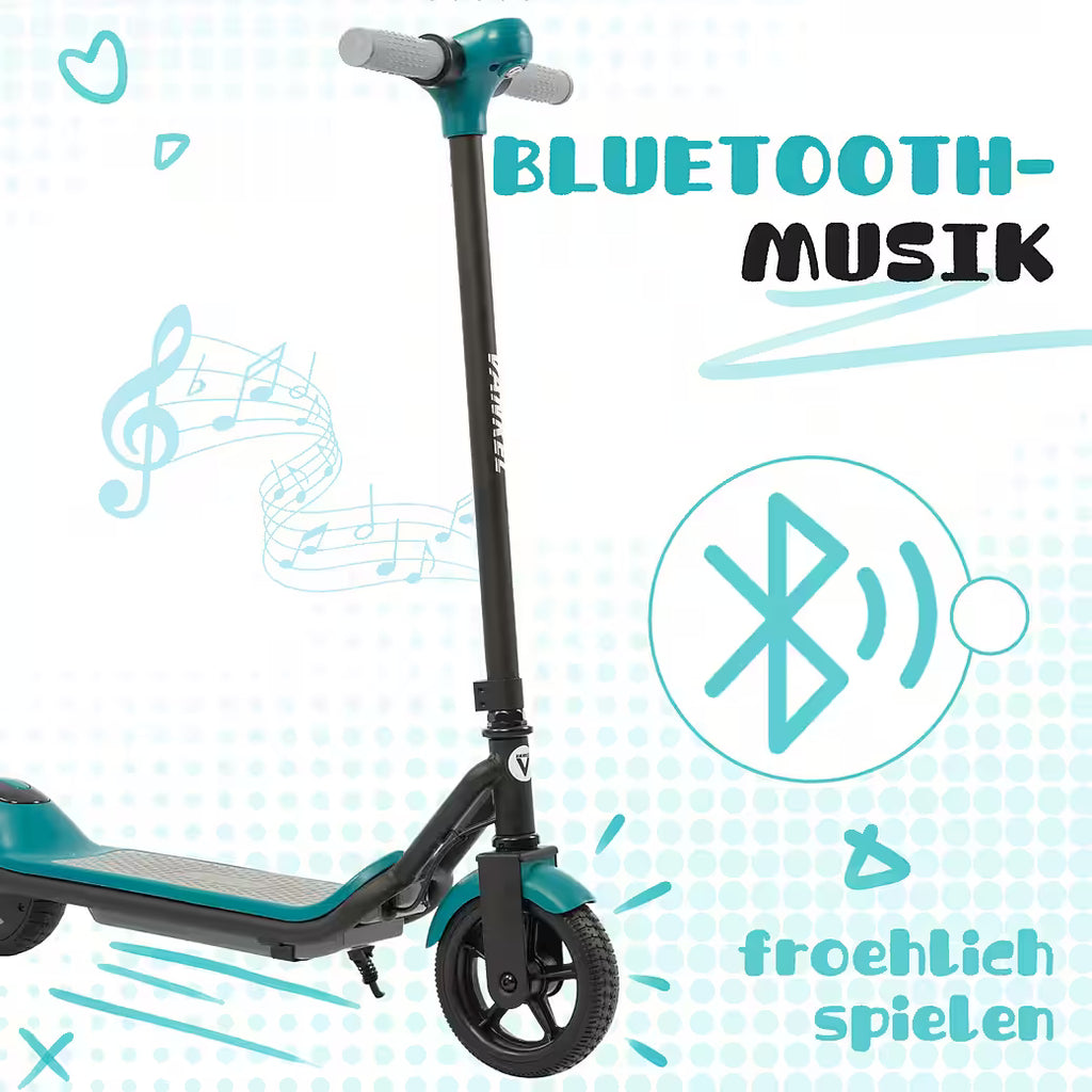 VANKEL Elektro-Kinderroller Cityroller, E Scooter für Kinder, 6-12 Jahre, Bluetooth+Bunte Lichter, B-Ware