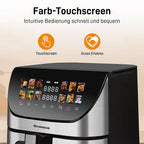 SINAOPUS Heißluftfritteuse XXL Airfryer 8,5L mit LED-Farbdisplay & Sichtfenster, B-Ware